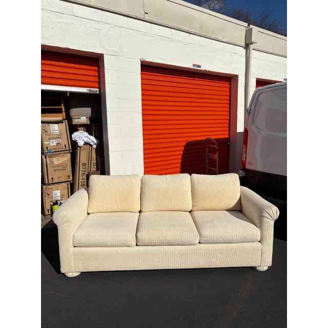 1980s Mason-Art Cream Upholstered Sofa For Sale - Image 9 of 11