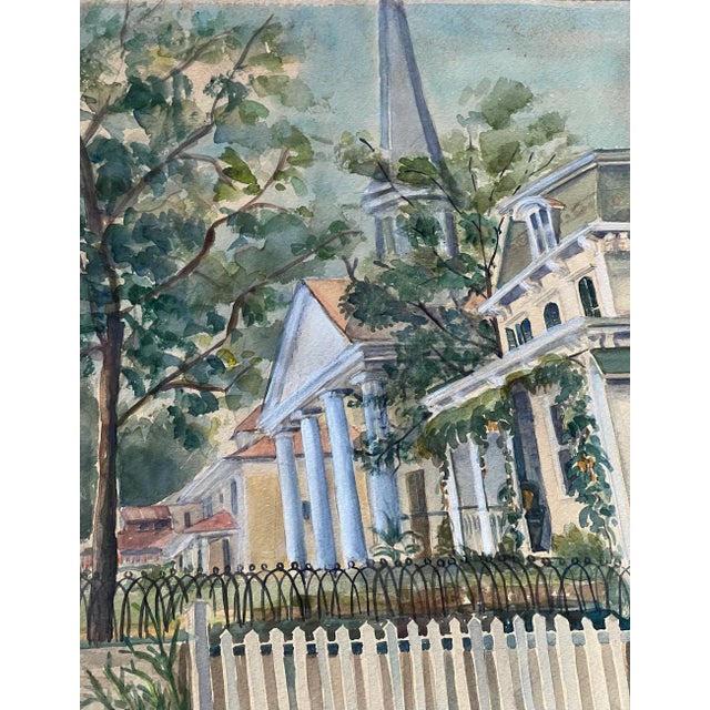1920s Vintage Nina Kickbusch Gibbons Framed Architectural Watercolor For Sale - Image 5 of 12