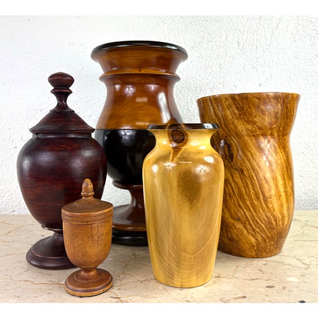 Vintage Complementary Grouping of Hand Turned Wooden Vessels For Sale - Image 9 of 9