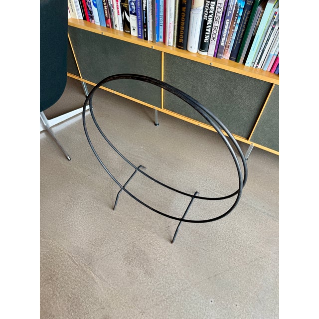 60s Solid Wrought Iron Fireplace Log Holder Hoop Design Umanoff Tepper Style For Sale - Image 12 of 12