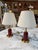 Linen Vintage Red & Brass Table Lamps With Linen Shades - a Pair For Sale - Image 8 of 18