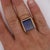 Vintage Lapis Lazuli 18k Gold Floral Engraved Square Mens Signet Ring, Size 10.75 For Sale - Image 11 of 11