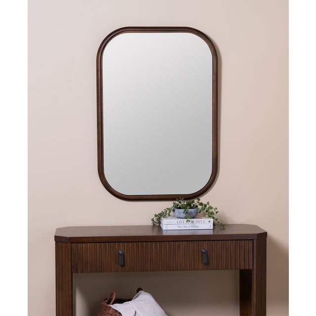 Jude Rounded Edge Wall Mirror, Espresso For Sale - Image 9 of 10