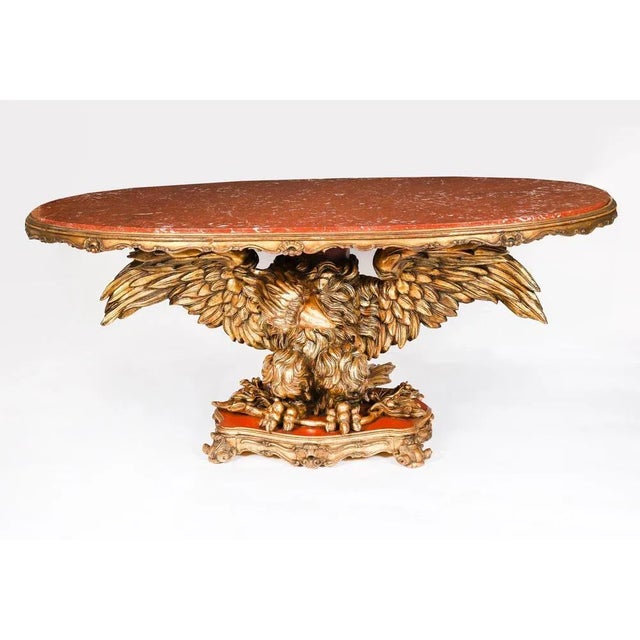 Antique George II Revival Rouge Marble Topped Eagle Centre Table For Sale - Image 3 of 18