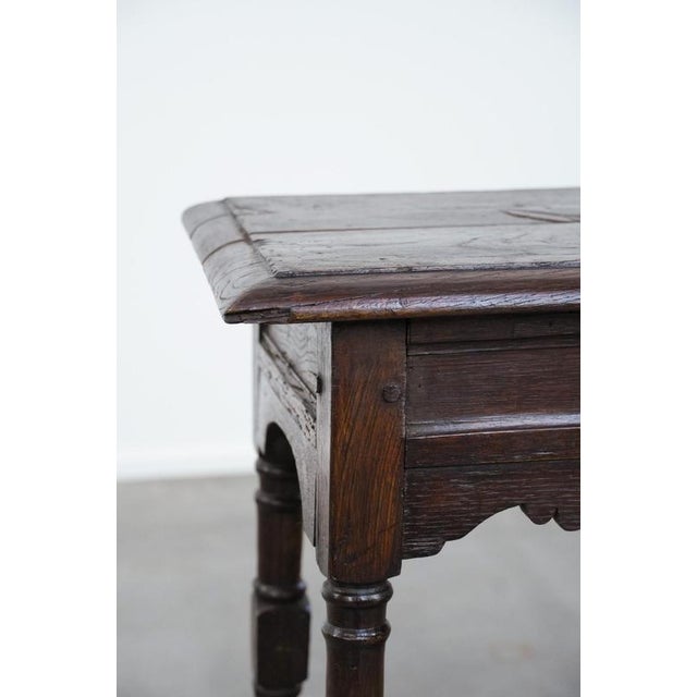 Antique English Oak Side Table or Stool, 18th Century For Sale - Image 14 of 15