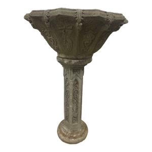 1940s Monumental Mid-Century Gothic Griffin Pedestal Urn — South Carolina Estate Rescue