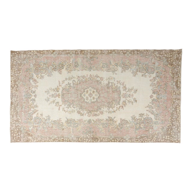 Mid 20th Century Beige Handknotted Floor Rug For Sale