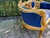 Late 20thC French Louis XVI Blue Velvet Antique Gold Beech Settee For Sale - Image 12 of 14