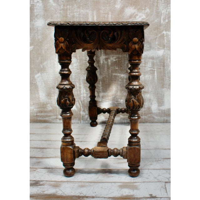 Wood Victorian Oak Hall Table, 1890s For Sale - Image 7 of 10