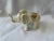White Mid 20th Century Vintage Ceramic White and Gold Elephant For Sale - Image 8 of 9