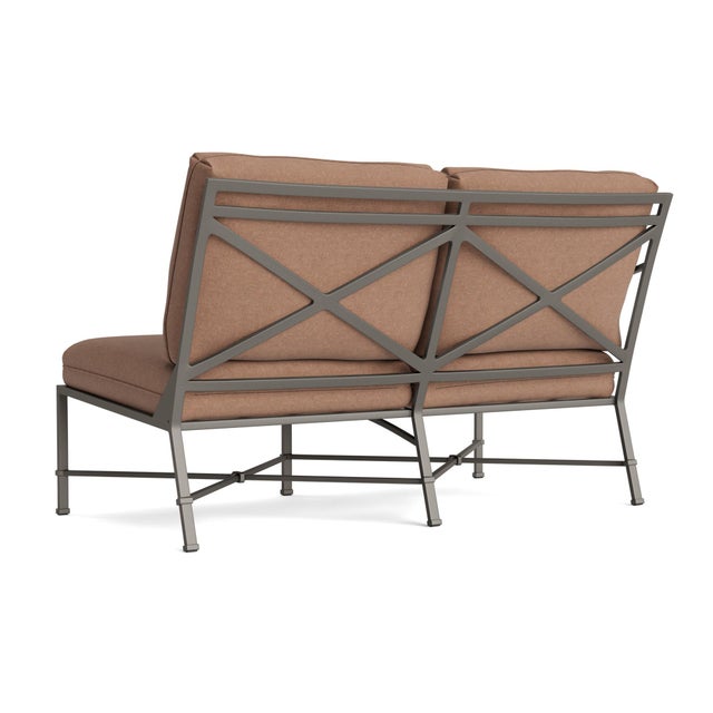 Not Yet Made - Made To Order Brown Jordan Venetian Left Arm Loveseat, Mica frame with Fusion Clay fabric For Sale - Image 5 of 11