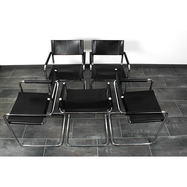 1990s Cantilever Chairs in Saddle Leather by Matteo Grassi, 1980s, Set of 6 For Sale - Image 5 of 13