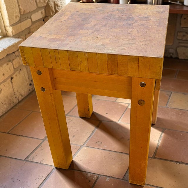 Wood Le Gourmand Kitchen Island Butcher Block Table With Drawer and Pull Out Cutting Board For Sale - Image 7 of 14