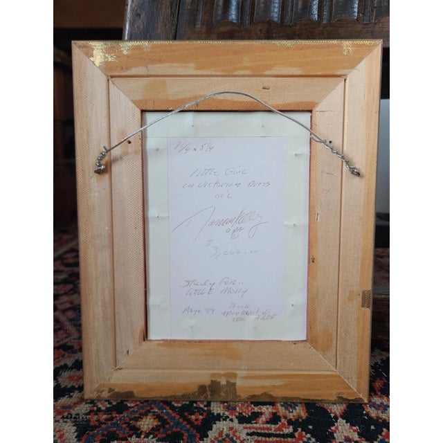 Ramon Kelley Oil Painting Portrait of a Young Girl in a Victorian Dress For Sale - Image 11 of 11