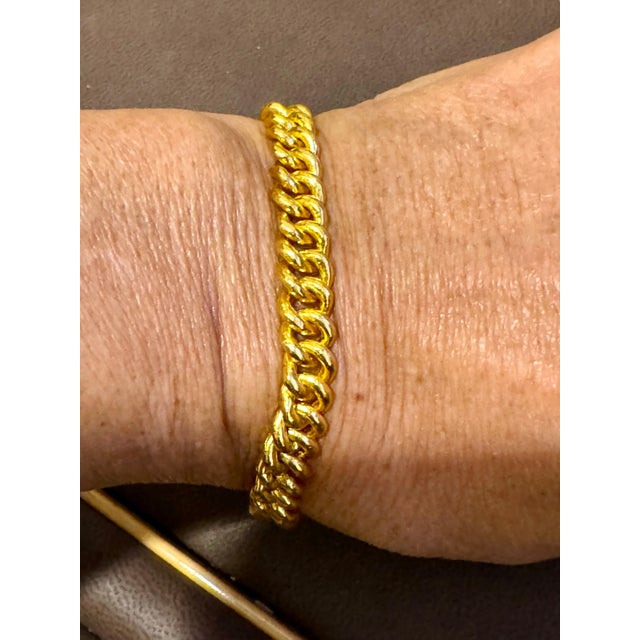 Cuban Link 24 Karat Pure Yellow Gold Solid Bracelet, 65 Gm, Unisex , 8 INCH For Sale - Image 18 of 18