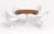 Mid-Century Modern Mid-Century Modern Tulip Dining Set · 4 White Tulip Chairs + Oval Pedestal Table For Sale - Image 3 of 3