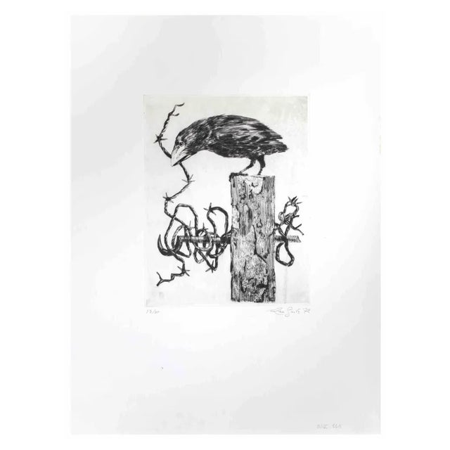 Leo Guida, Crow, Etching, 1972 For Sale