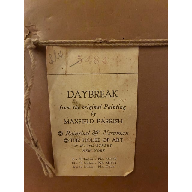 Wood “Daybreak” by Maxfield Parrish | Iconic Early 20th-Century Art Print, Original Frame For Sale - Image 7 of 9