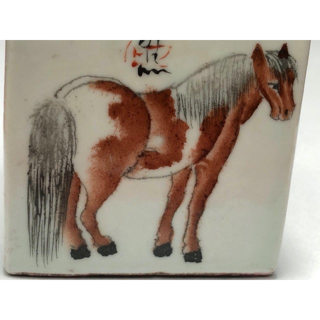 Late Qing Dynasty Chinese Porcelain Scholar’s Seal Block – Iron Red Horses – “Ma Dao Cheng Gong” – Imperial Mark – 19th Century China Guangxu Period For Sale - Image 11 of 12