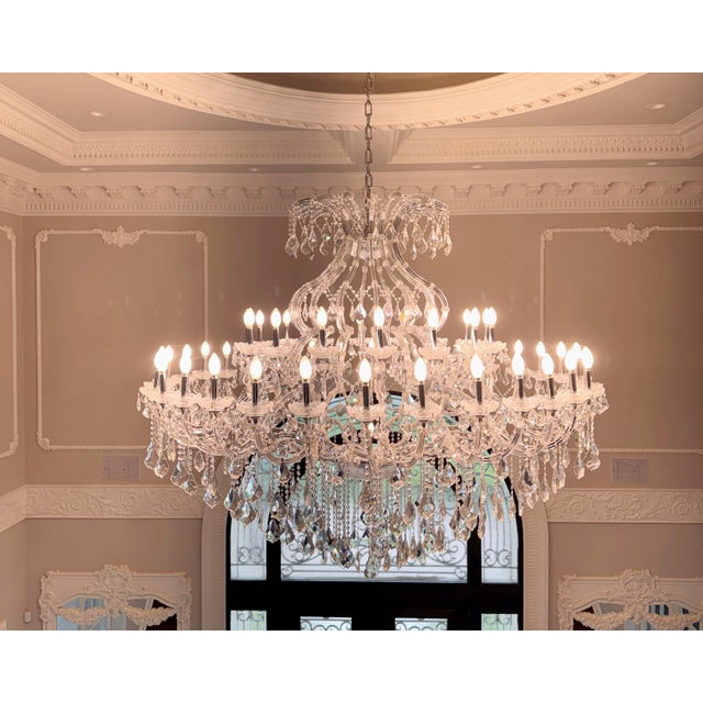 Vintage Italian Maria Chandelier With Crystals Pantalogues For Sale - Image 11 of 18