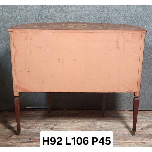 Wood Venetian Half-Moon Commode with Doors For Sale - Image 7 of 8