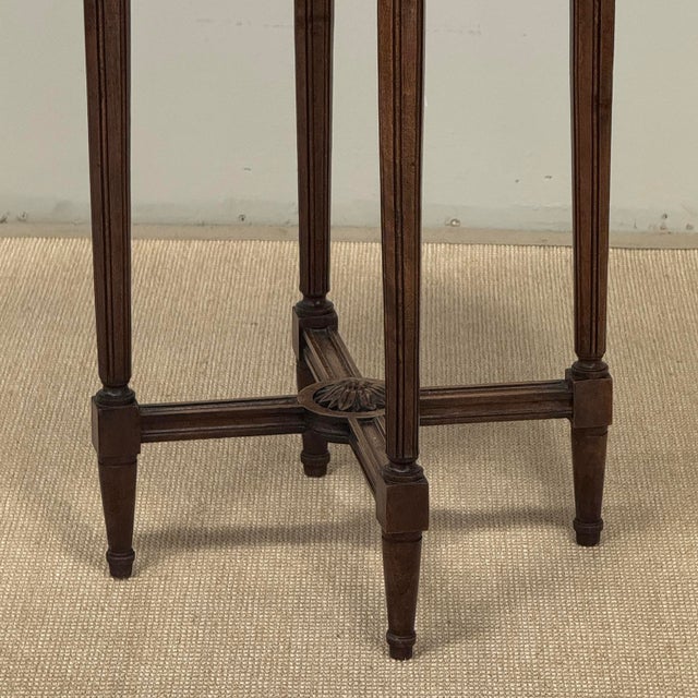 Antique French Louis XVI Style Hand Carved Walnut Guéridon ~ Side Table For Sale - Image 9 of 17