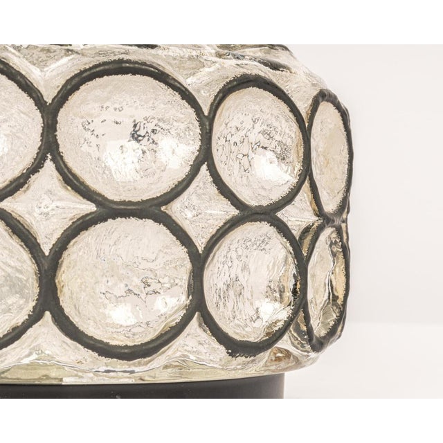 Iron and Glass Wall or Ceiling Light attributed to Limburg, Germany, 1960s For Sale - Image 6 of 14