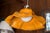 1967 modern Venetian Murano glass "Hat" style chandelier is designed by Tony Zuccheri. White glass ball is 8" in diameter....