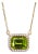 2.3cts Peridot Necklace W Natural Diamond Halo: 14k Solid Gold, Attached Chain For Sale