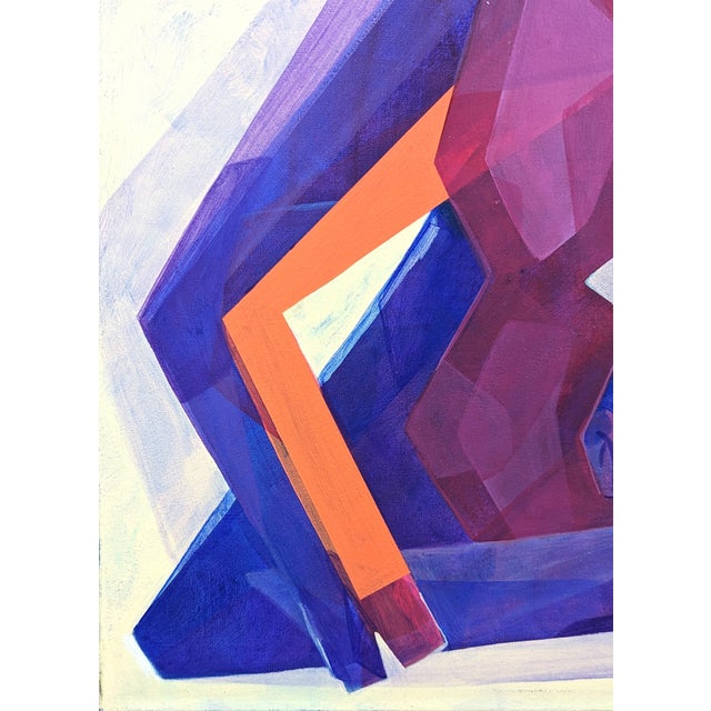 Textile Cecilia Beaven Contemporary Abstract Orange, Purple, and Blue Biomorphic Animal Figure Painting, 21st Century For Sale - Image 7 of 11