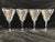 Vintage midcentury clear cut crystal set of four wine glasses no makers mark, in excellent condition. 3.75D X 6.5”H