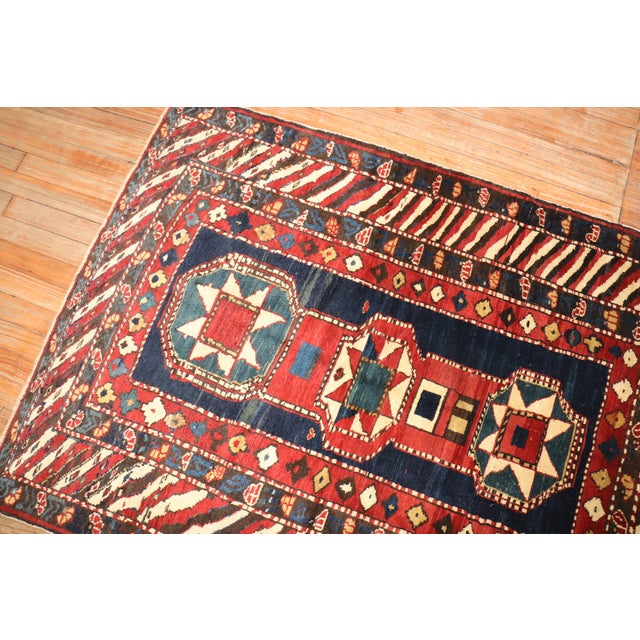 Red Antique Zabihi Collection Caucasian Baku Khila Rug - 3'6" x 4'9" For Sale - Image 8 of 9