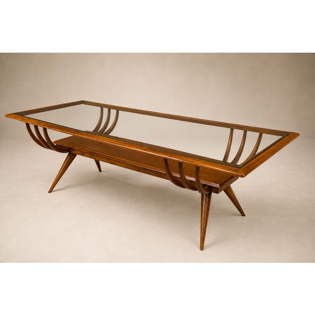 Brazilian Modern Coffee Table in Caviúna Wood & Glass, Giuseppe Scapinelli, Brazil, 1950s For Sale - Image 16 of 18