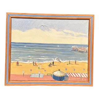 Mona Starfelt, Day at the Beach, 1989, Oil on Canvas, Framed For Sale