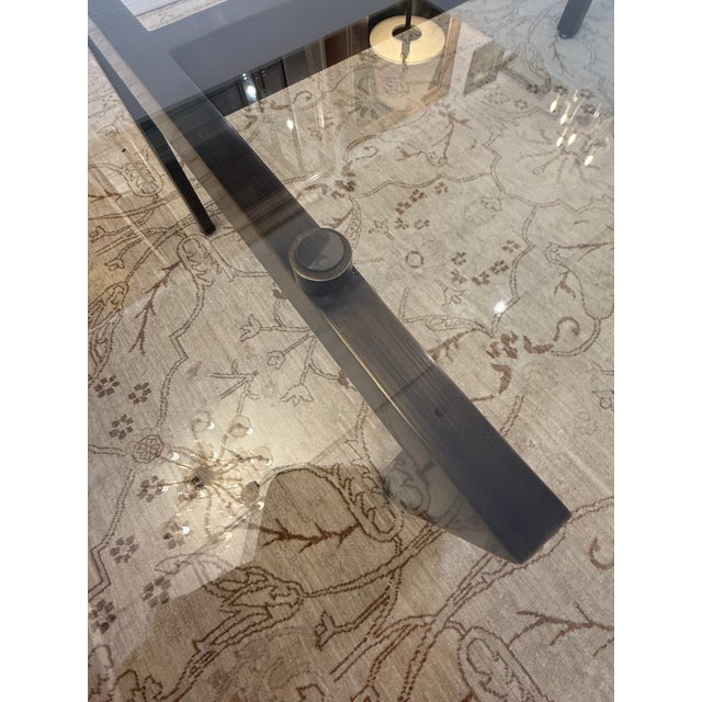 Burnished Brass Metal With Glass Top Coffee Table For Sale - Image 10 of 12