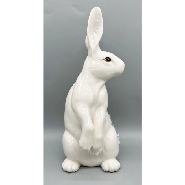 Fitz and Floyd White Rabbit Figurine With Floral Accent | Butterfly Fields Collection - Spring, Easter, Cottagecore For Sale - Image 9 of 13