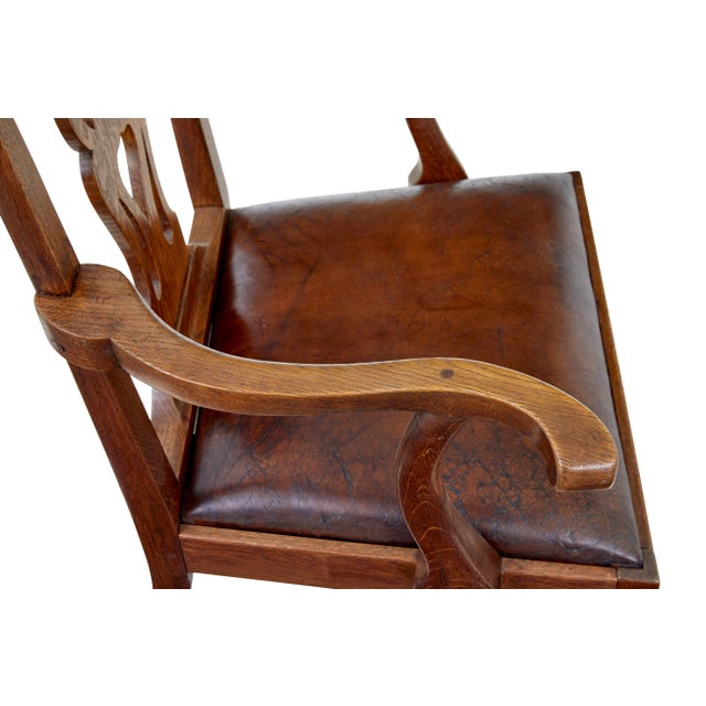 19th Century Shepherds Crook Oak Armchair, 1840s For Sale - Image 4 of 9