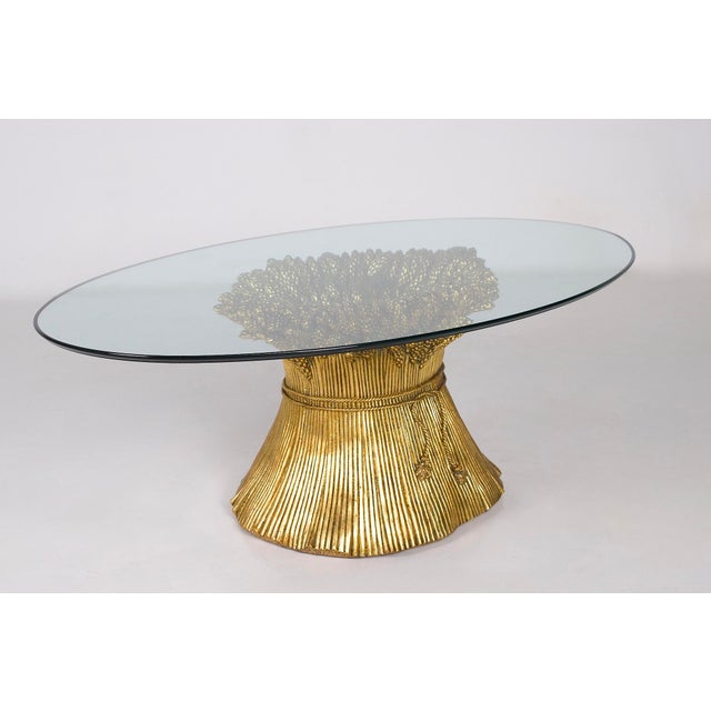 Glass Small Gold Side Table, Italy, 1970s For Sale - Image 7 of 7