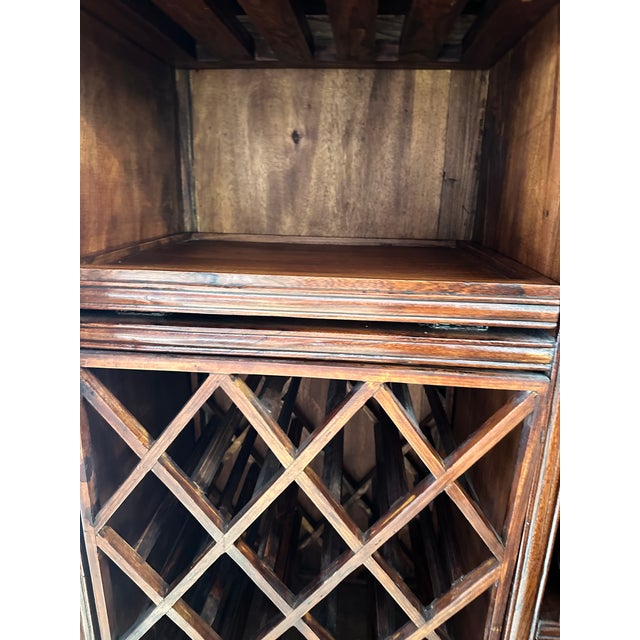 Mid 18th Century Mid-20th Century Japanese Lacquered Bar Cabinet With Hand-Painted Panels and Expanding Top For Sale - Image 5 of 15