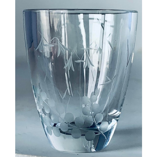 Art Deco Swedish ‘Kjellander’ Signed/Numbered, Lead Crystal Art Glass Petite Vase For Sale - Image 11 of 12