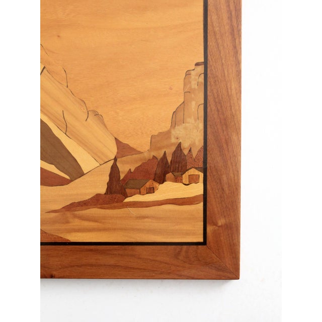 Mid 20th Century Vintage Hand-Crafted Marquetry Art For Sale - Image 5 of 8