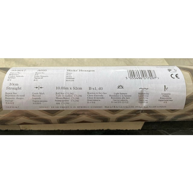 Paper 5 Rolls of Cole & Son Hicks’ Hexagon Wallpaper - Geometric Taupe, Gray & Bronze Pattern 95/3017 For Sale - Image 7 of 12