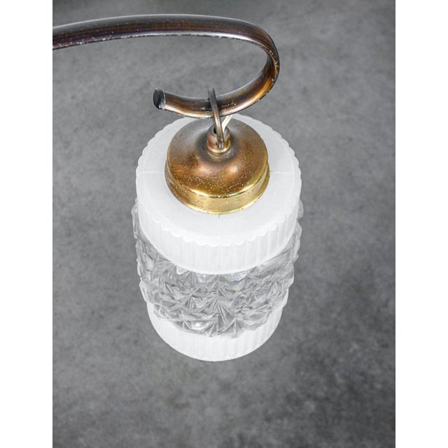 Metal Italian Design Chandelier in Glass and Brass, 1940s For Sale - Image 7 of 8