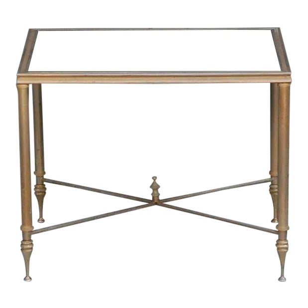 Gold Side Table With Vintage Mirrored Glass Chairish