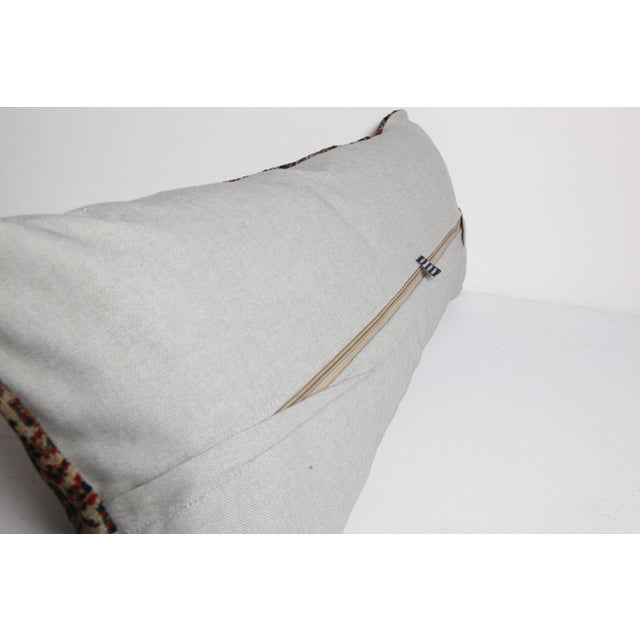 Handwoven Antique Tribal Lumbar Pillow – Museum‑Quality Textile -15'' X 38'' For Sale - Image 11 of 11