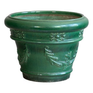 French Green Glazed Planter, 1890s For Sale