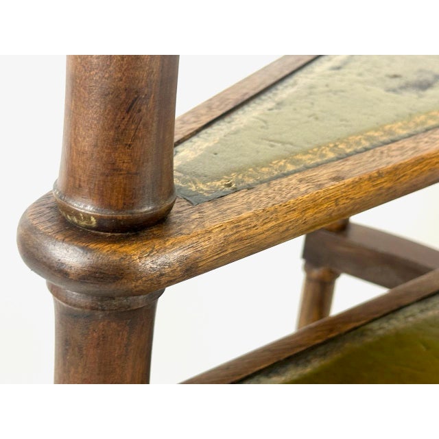 Victorian Mahogany and Leather Library Staircase, 19th Century For Sale - Image 12 of 18