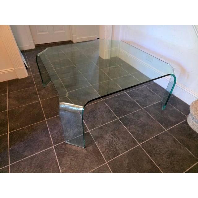 Transparent Post Modern Fiam Italia Ragno Glass Coffee Table For Sale - Image 8 of 13