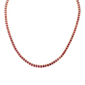 18k Yellow Gold Ruby Radiance Choker Tennis Necklace