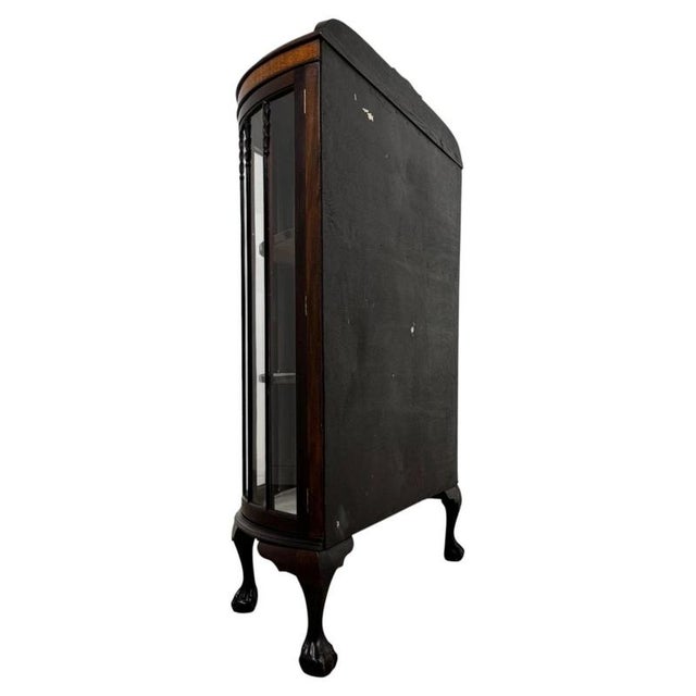 Antique English Bow-Front Mahogany Display Cabinet, 1800s For Sale - Image 9 of 11